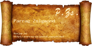 Parrag Zsigmond névjegykártya