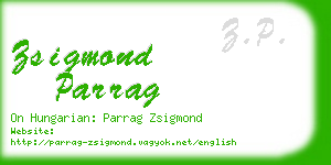 zsigmond parrag business card